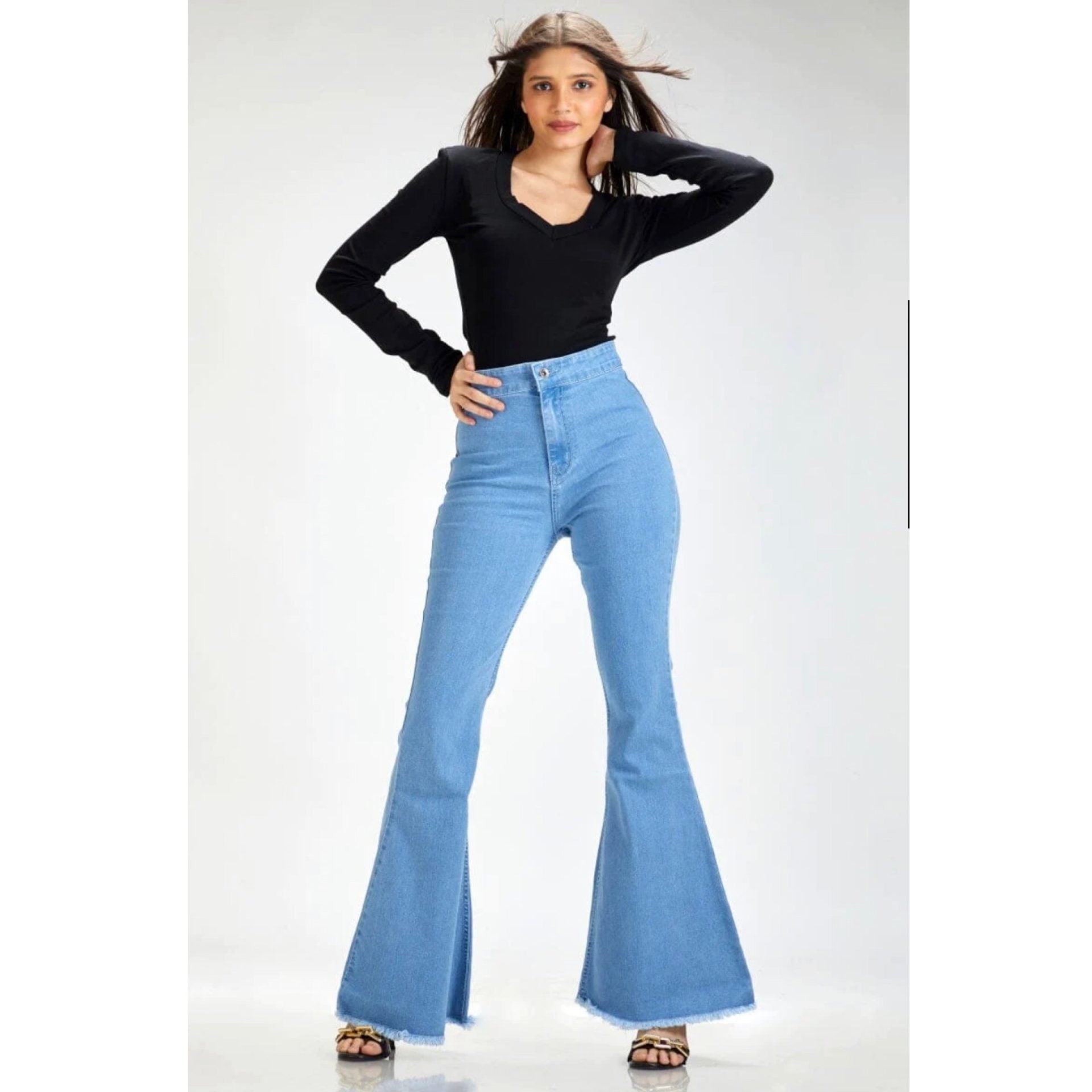 *New Arrival* Blue High Waist Flare Jeans