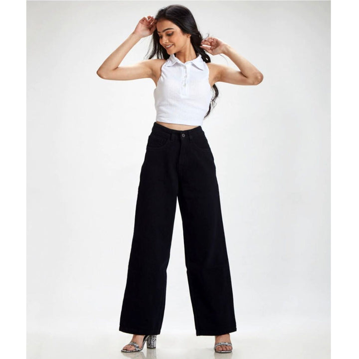 Black Wide Leg High Waist Jeans