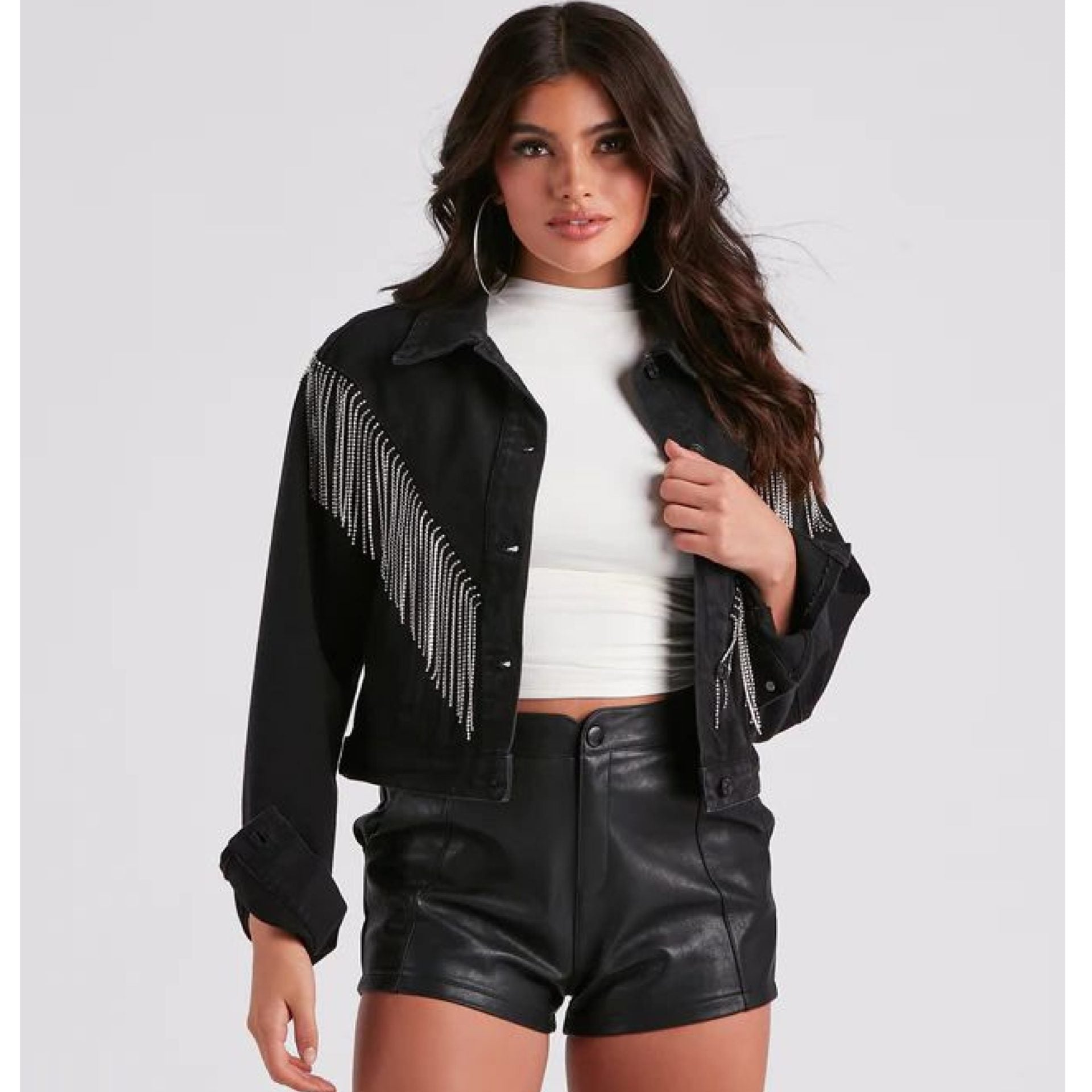 "Roslia" Black Denim Jacket