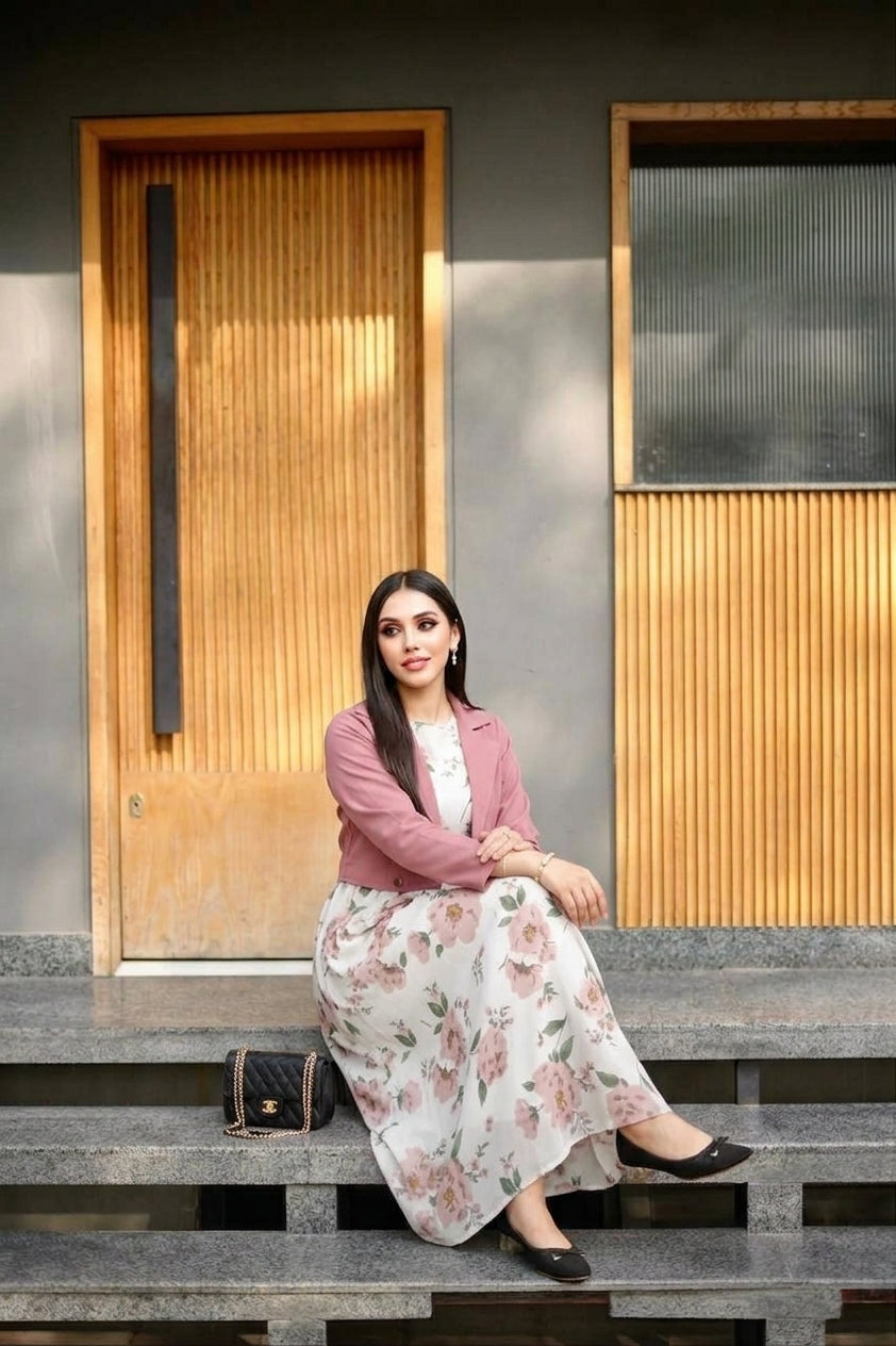 "Grazia" 2-Piece Maxi Dress with Shrug
