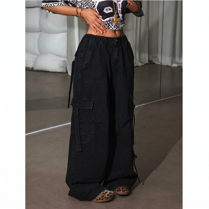 MultiPocket Black Denim Cargo Pant (Best Seller)