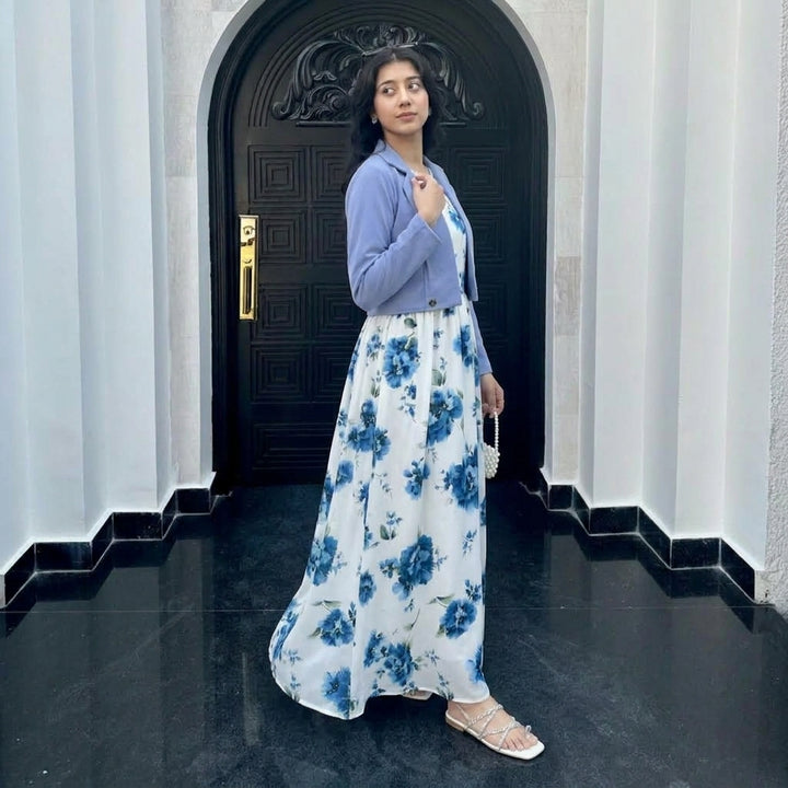 "Eleganza" 2-Piece Maxi Dress with Shrug
