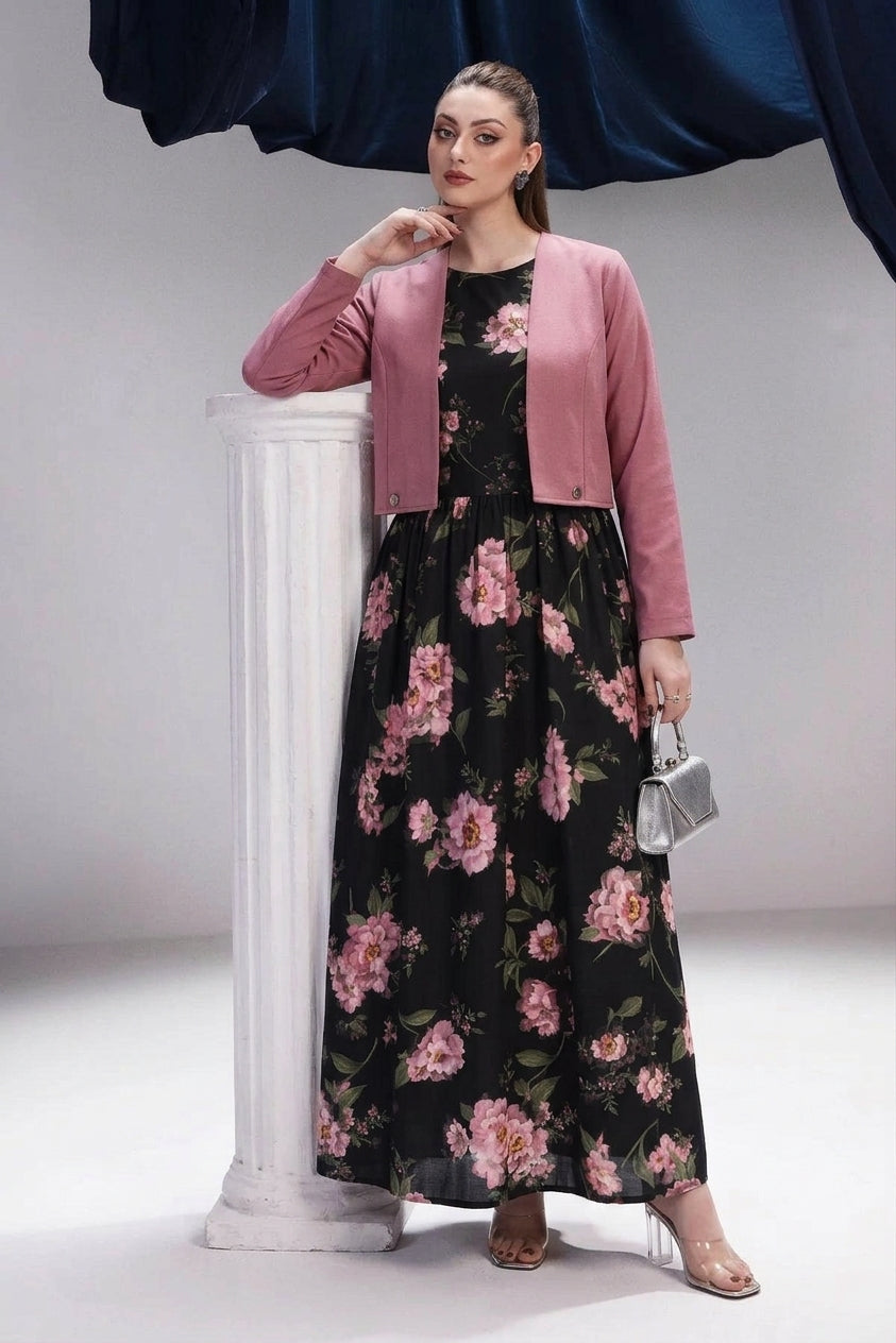 "Bellezza" 2-Piece Maxi Dress with Shrug