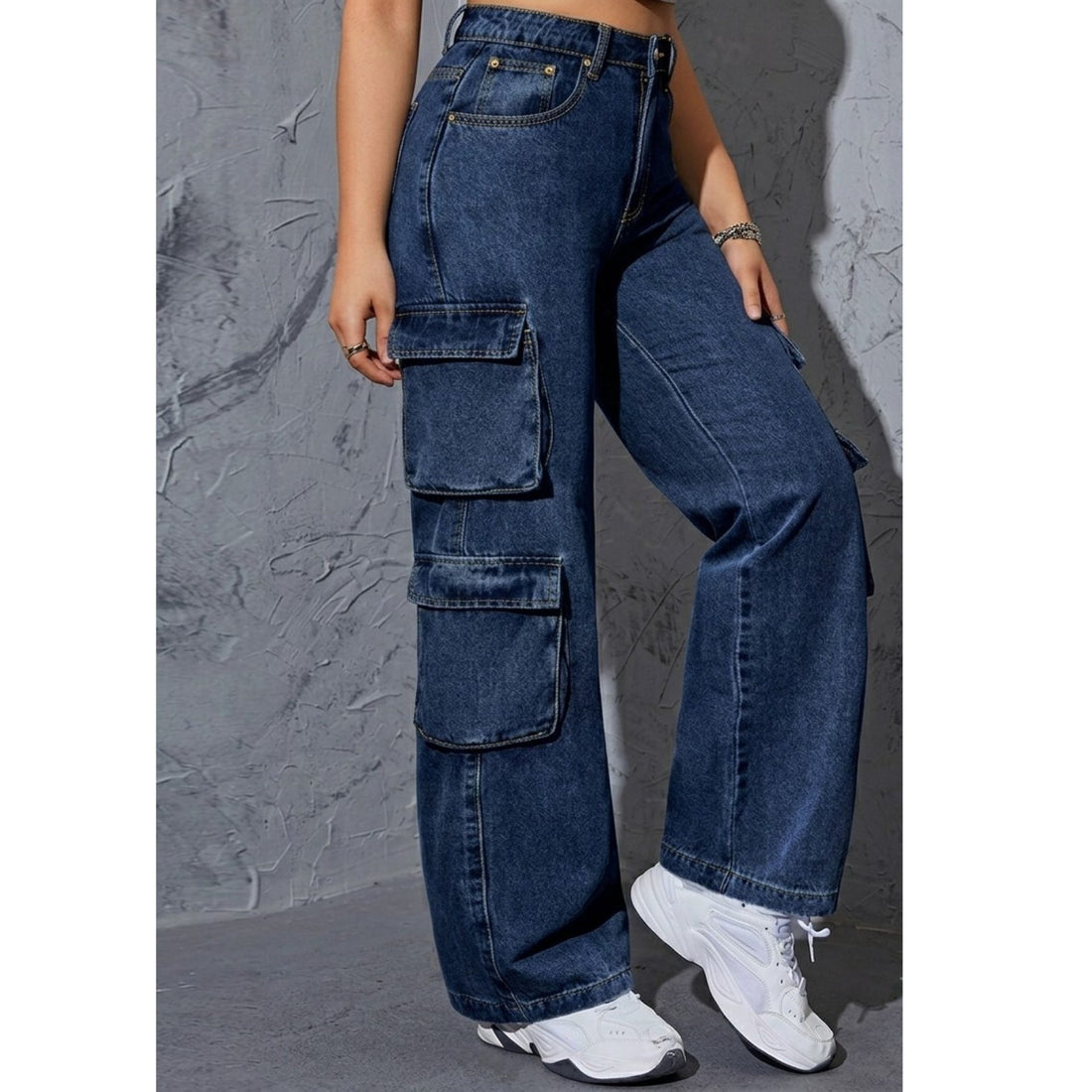 "Flourish" Multipocket Blue Cargo Pant