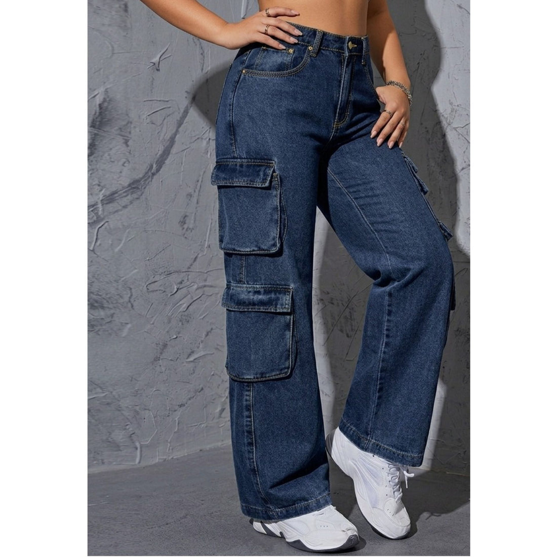 "Flourish" Multipocket Blue Cargo Pant