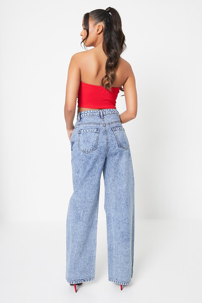 *Best Seller*Little Heart Printed Wide Leg High Waist Jeans