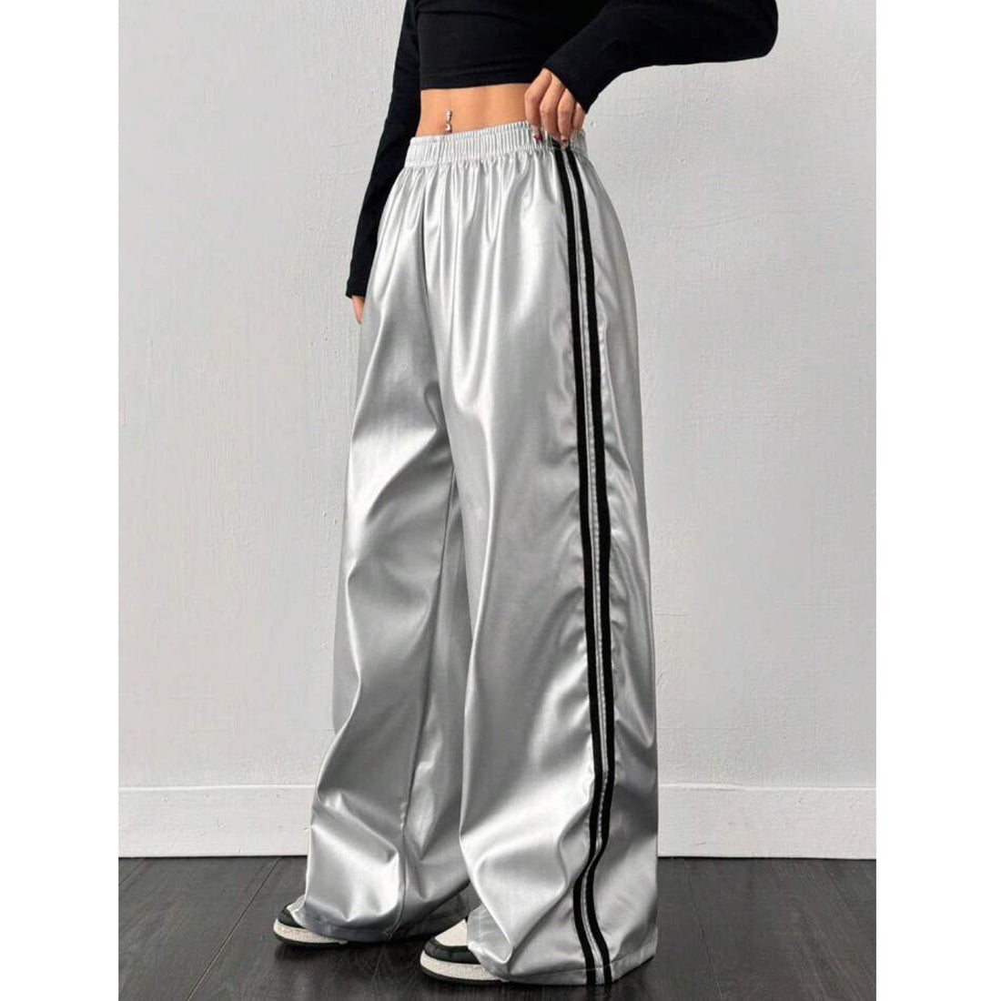 "Splendor" Stripes Parachute Pant