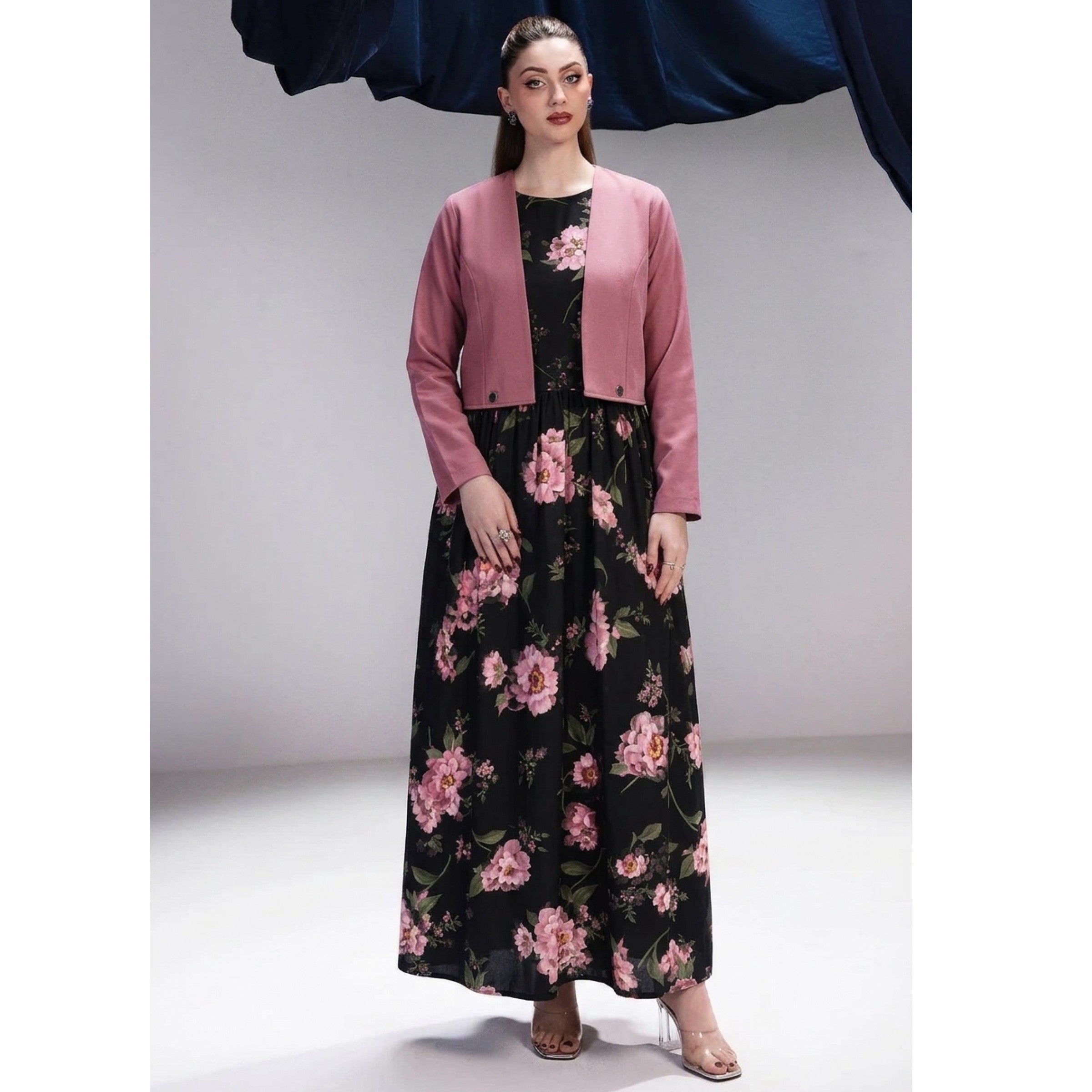 "Bellezza" 2-Piece Maxi Dress with Shrug
