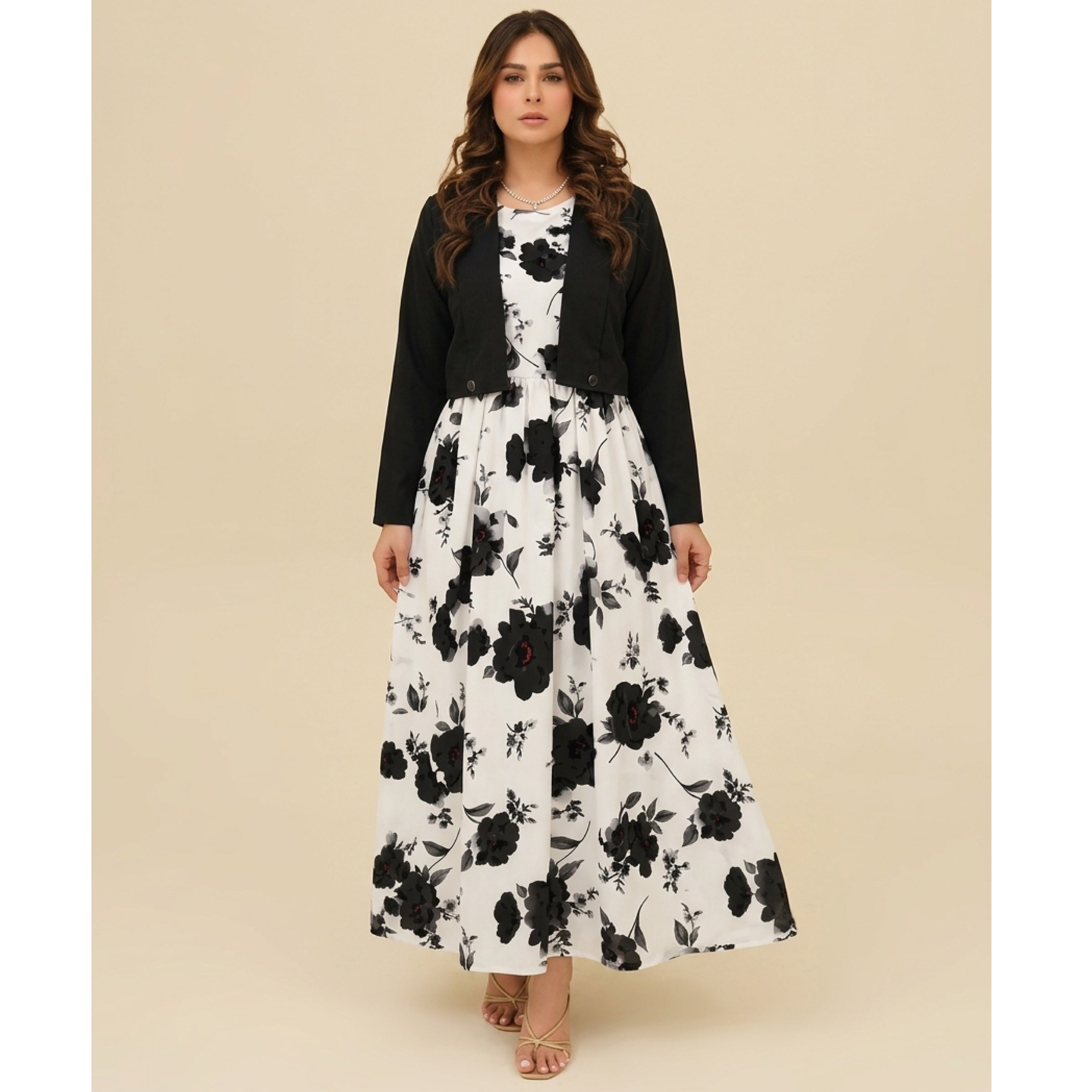"Avvenenza" 2-Piece Maxi Dress with Shrug