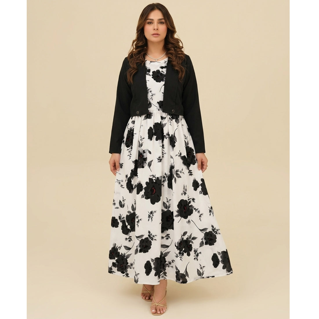 "Avvenenza" 2-Piece Maxi Dress with Shrug