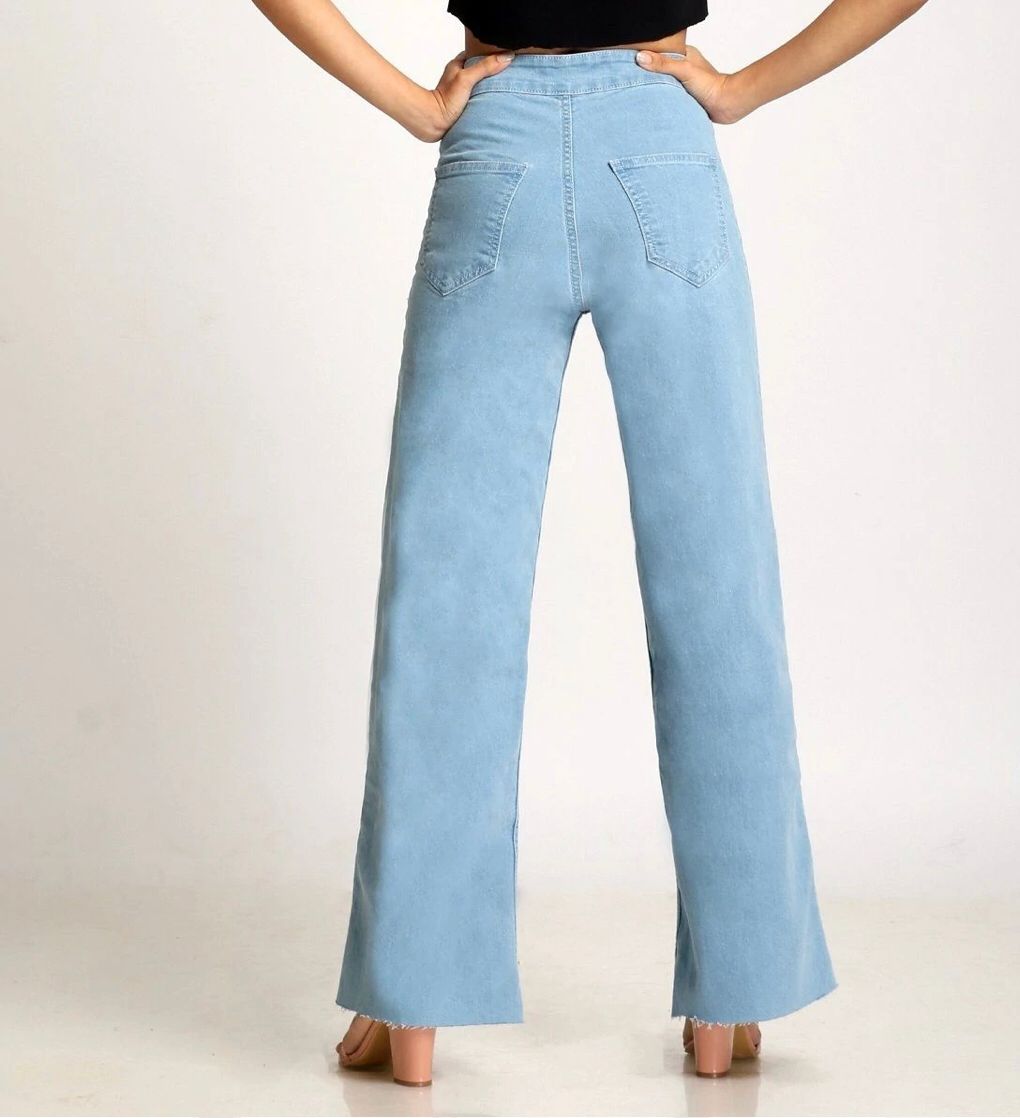 Light Blue Wide Leg High Waist Jeans