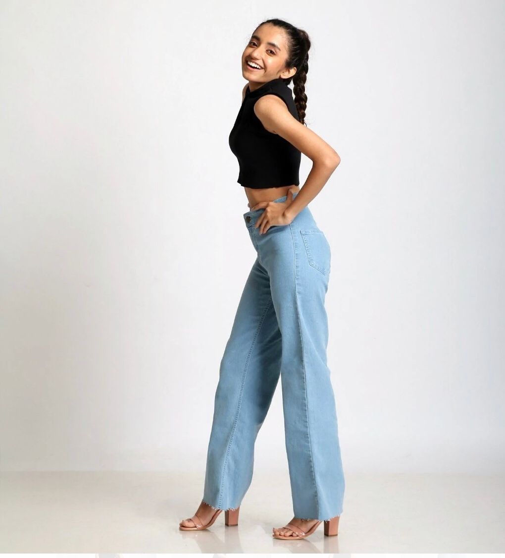 Light Blue Wide Leg High Waist Jeans