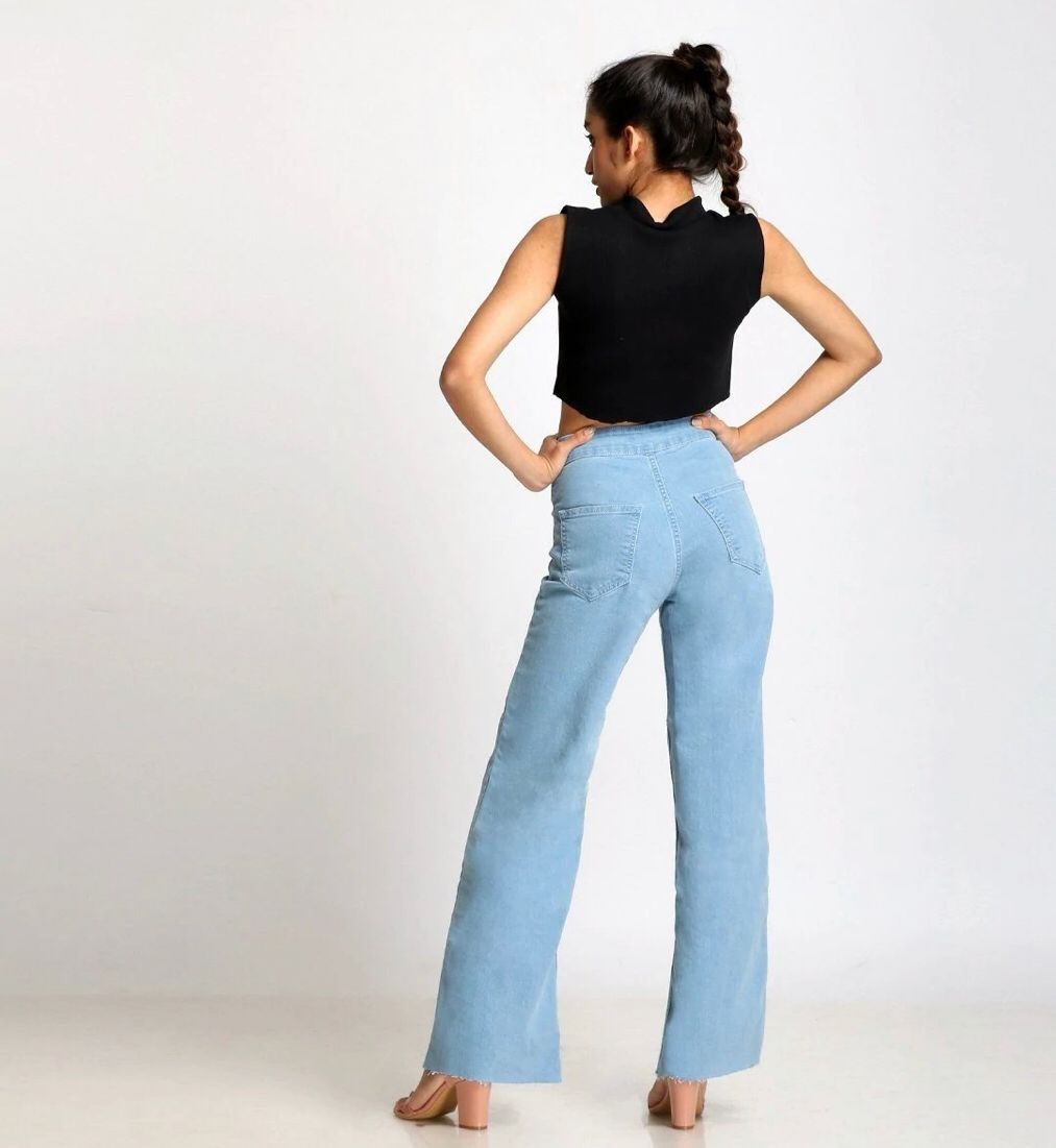 Light Blue Wide Leg High Waist Jeans