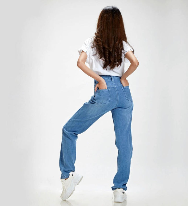 Light Blue Loose Fit High Waist Jeans