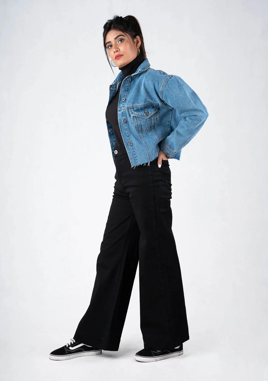 *New Arrival* Wide Leg Black  High Waist Jeans