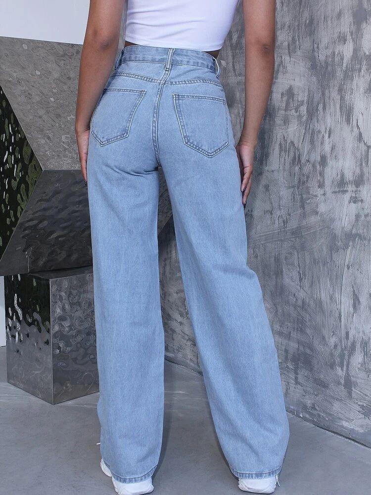 *Best Seller* Text Printed Wide Leg High Waist Jeans