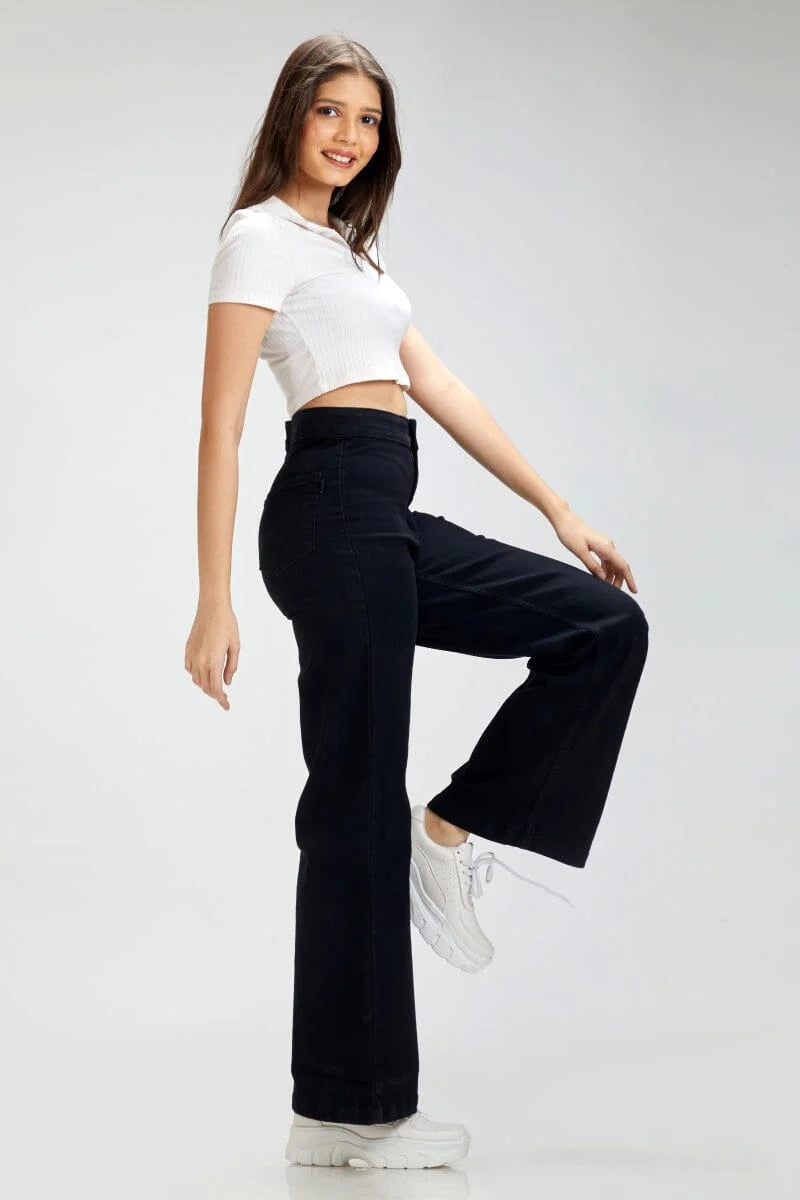 *New Arrival* Black Extreme Wide Leg High Waist Flare Jeans