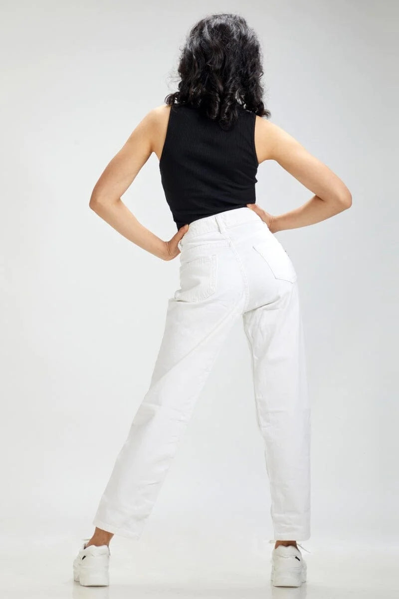 Retro Mom 98 White High Waist Jeans