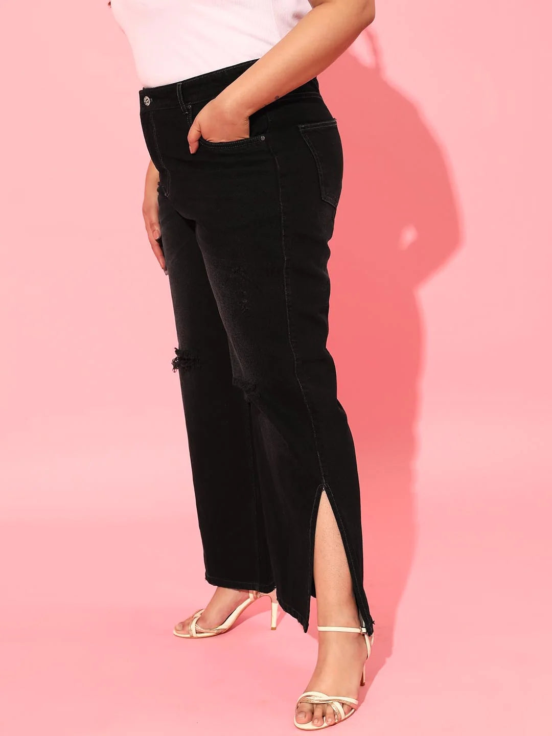 *Be Confident Series* Black Straight Leg High Waist Jeans