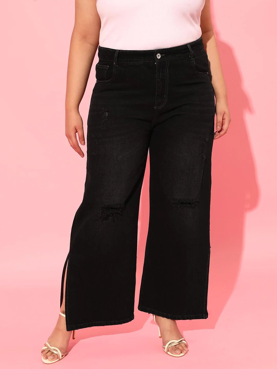 *Be Confident Series* Black Straight Leg High Waist Jeans