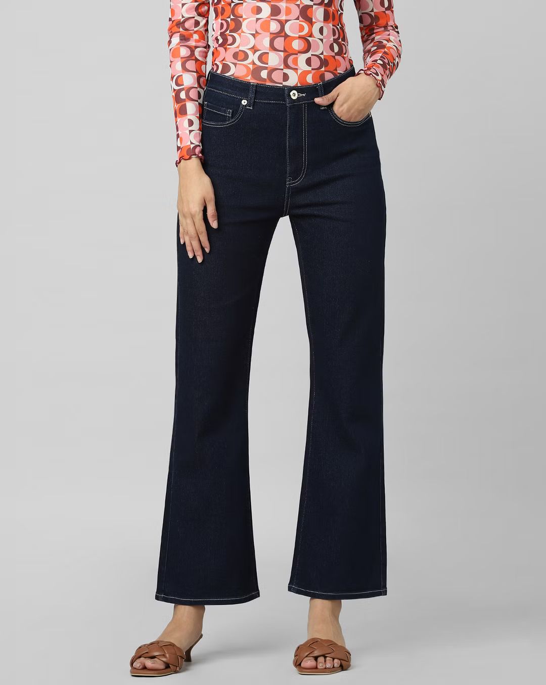 *New Arrival* Dark Blue Flare High Waist Jeans