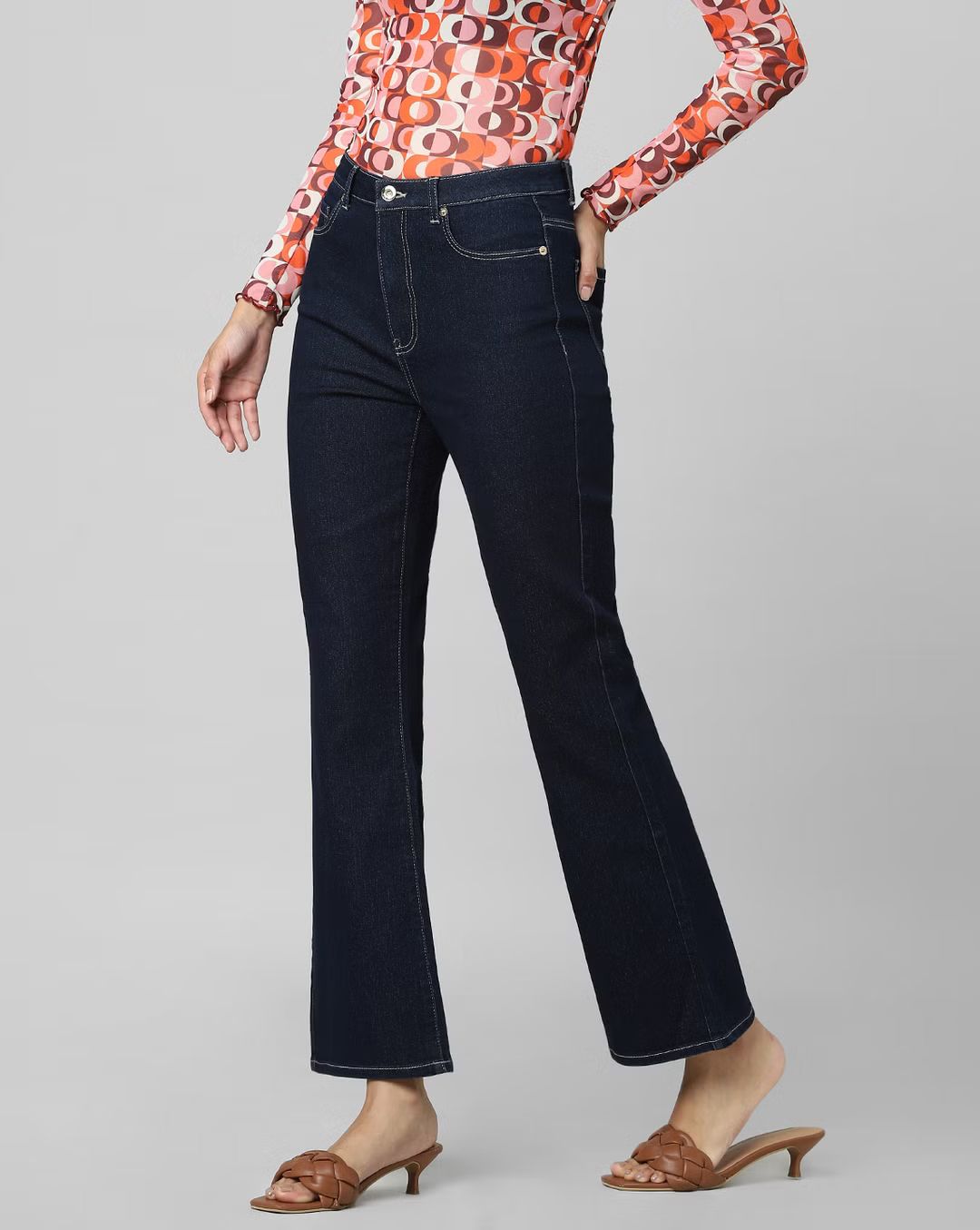 *New Arrival* Dark Blue Flare High Waist Jeans
