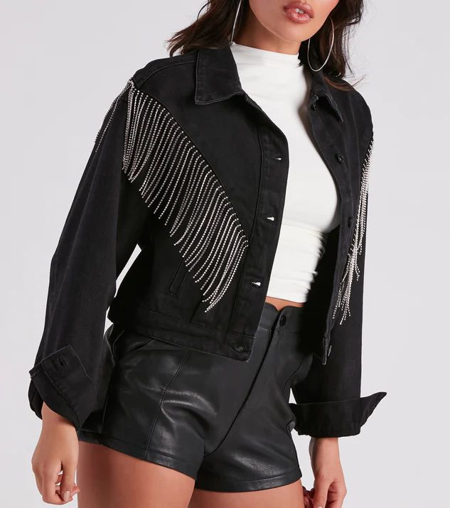 "Roslia" Black Denim Jacket