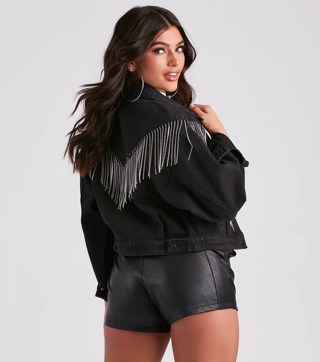 "Roslia" Black Denim Jacket