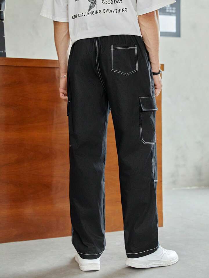 "Amaury" Multipocket Black Cargo Pant
