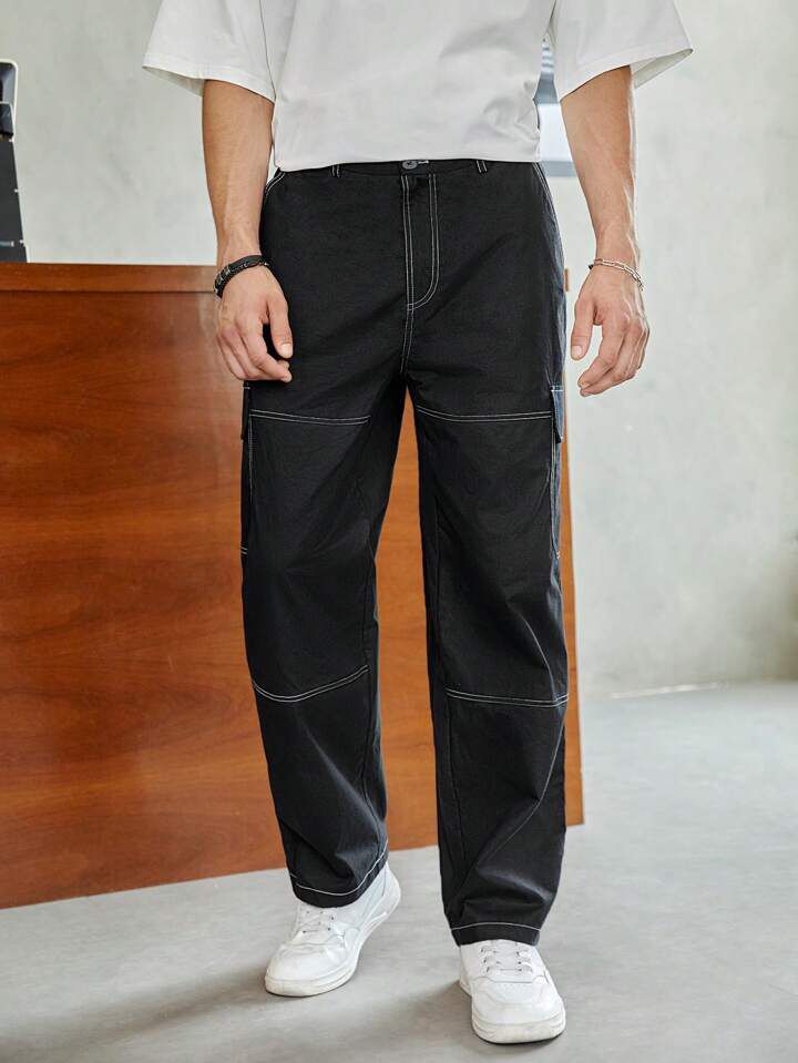 "Amaury" Multipocket Black Cargo Pant