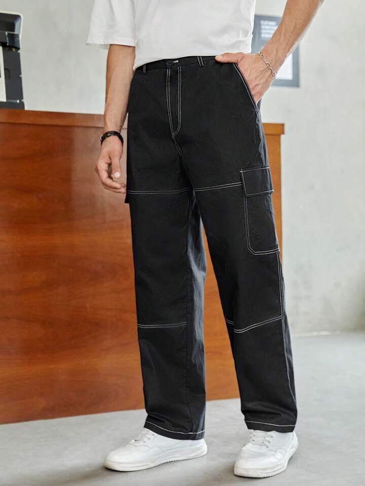 "Amaury" Multipocket Black Cargo Pant