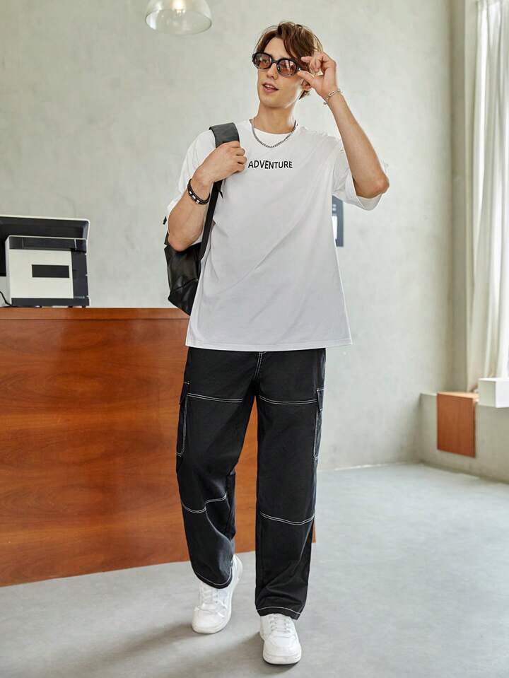 "Amaury" Multipocket Black Cargo Pant