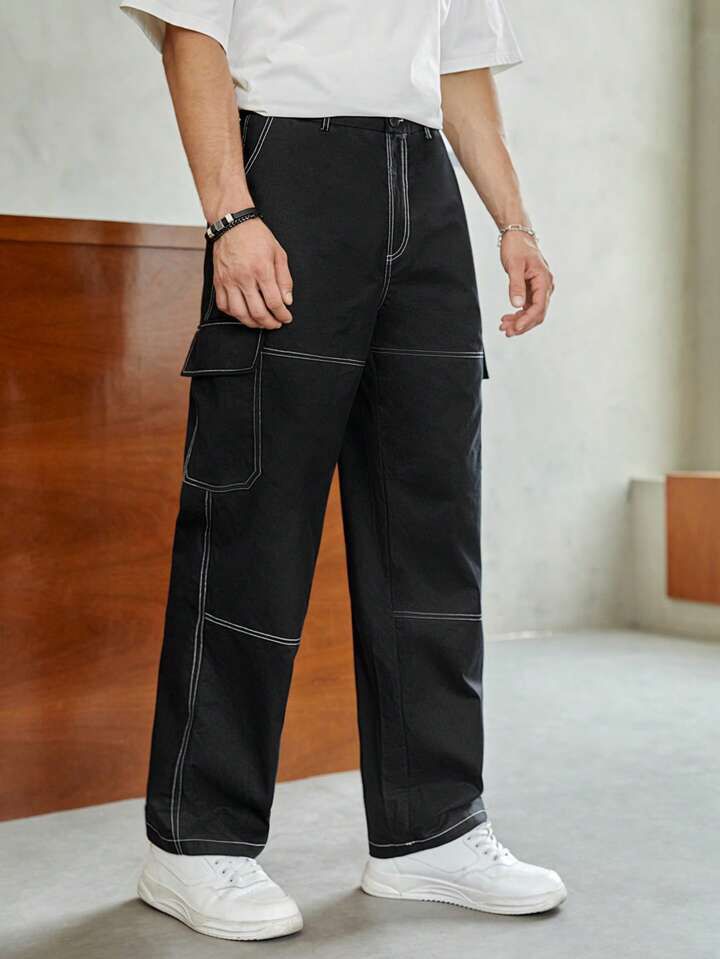 "Amaury" Multipocket Black Cargo Pant