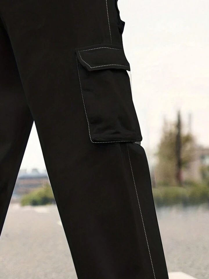 "Bernard" Multipocket Black Cargo Pant