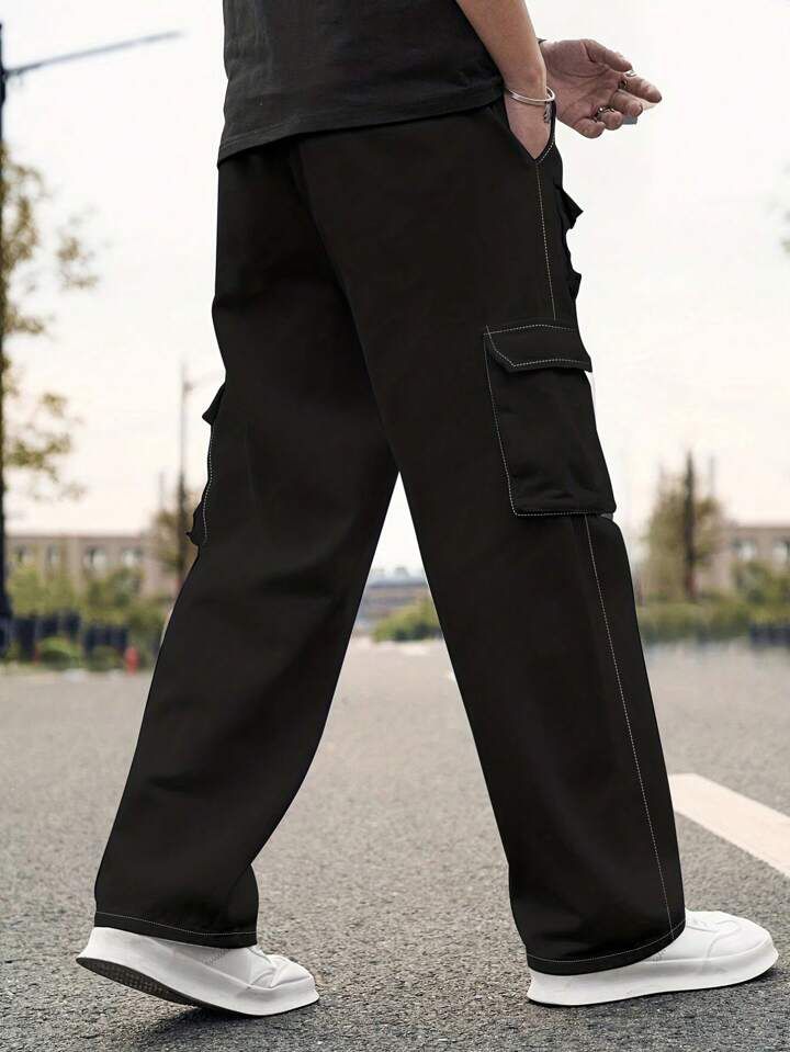 "Bernard" Multipocket Black Cargo Pant