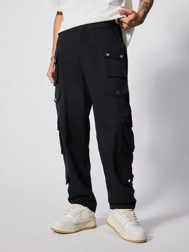 "Armand" Multipocket Black Cargo Pant