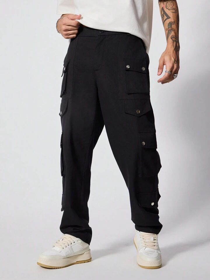 "Armand" Multipocket Black Cargo Pant