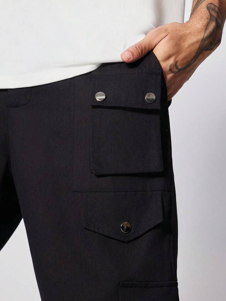"Armand" Multipocket Black Cargo Pant