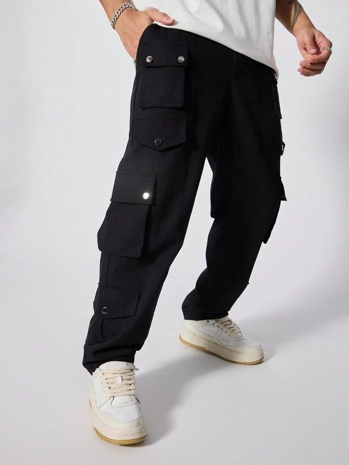 "Armand" Multipocket Black Cargo Pant