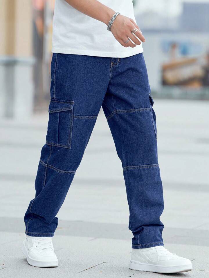 "Charles" Multipocket Blue Cargo Pant