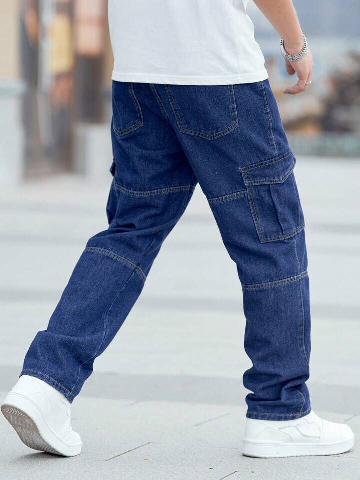 "Charles" Multipocket Blue Cargo Pant