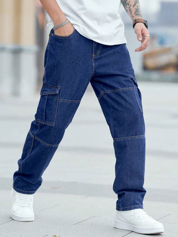"Charles" Multipocket Blue Cargo Pant