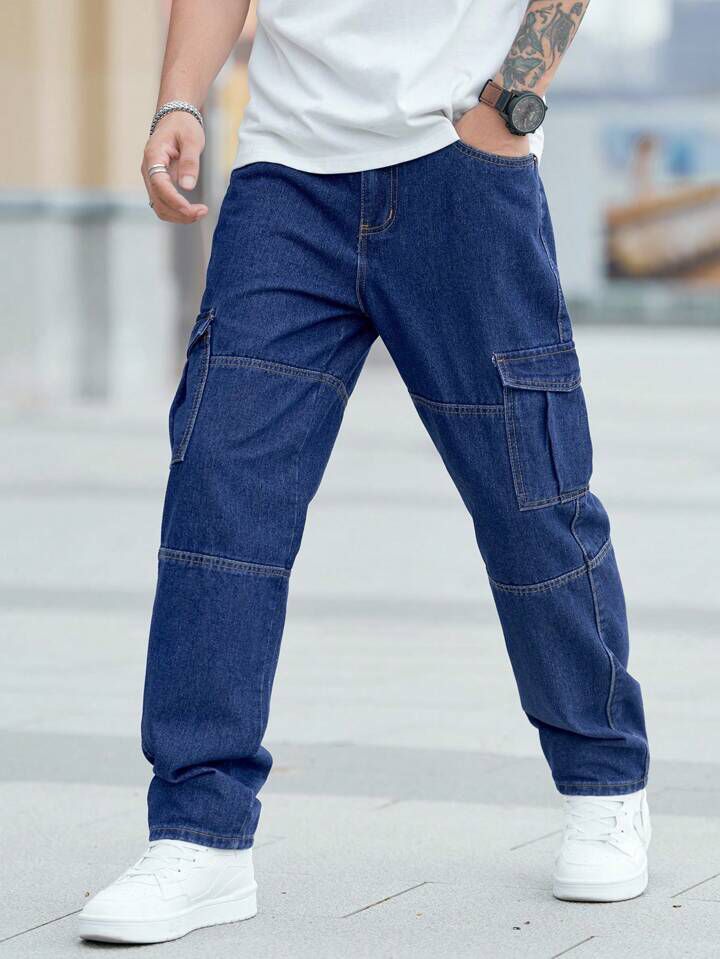 "Charles" Multipocket Blue Cargo Pant