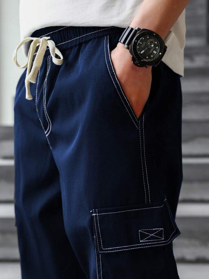 "Damien" Multipocket Blue Cargo Pant