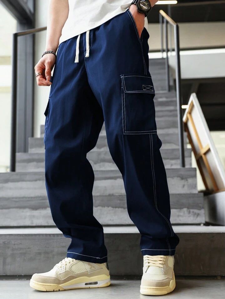 "Damien" Multipocket Blue Cargo Pant
