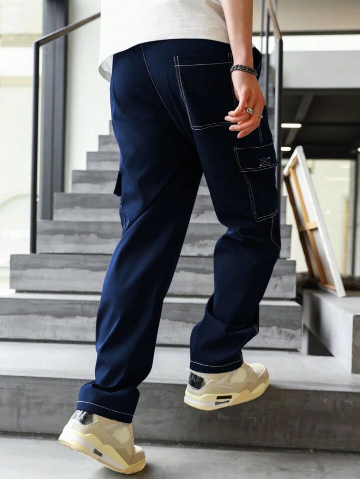 "Damien" Multipocket Blue Cargo Pant