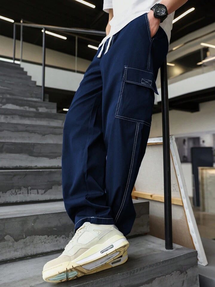 "Damien" Multipocket Blue Cargo Pant