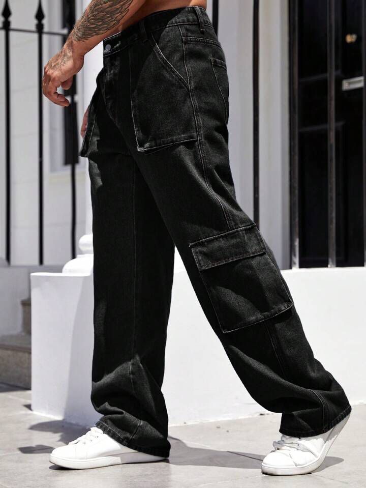 "Gilles" Multipocket Black Cargo Pant