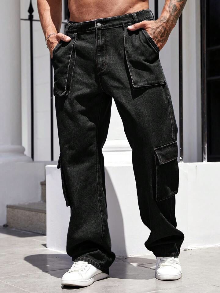 "Gilles" Multipocket Black Cargo Pant