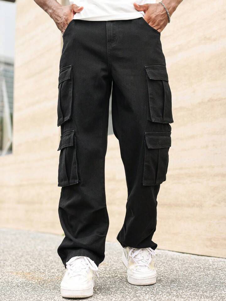 "Denis" Multipocket Black Cargo Pant